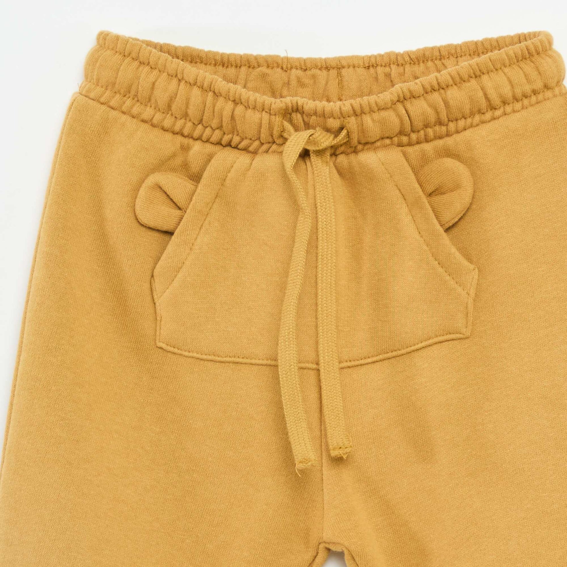 Pantalón de chándal de felpa con bolsillo tipo canguro y orejas fantasía BEIGE