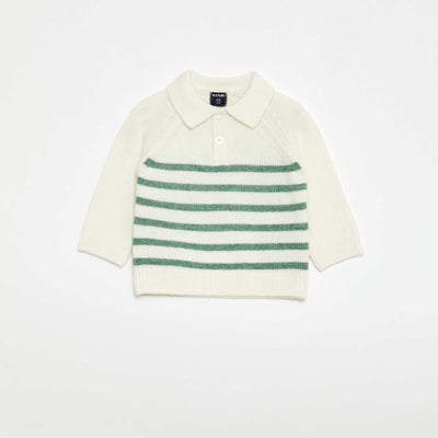 Sweater de punto a rayas BLANCO