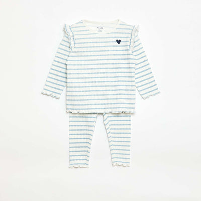 Conjunto de pijama de punto plumeti - 2 piezas BEIGE