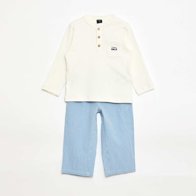 Conjunto de pijama largo - 2 piezas AZUL