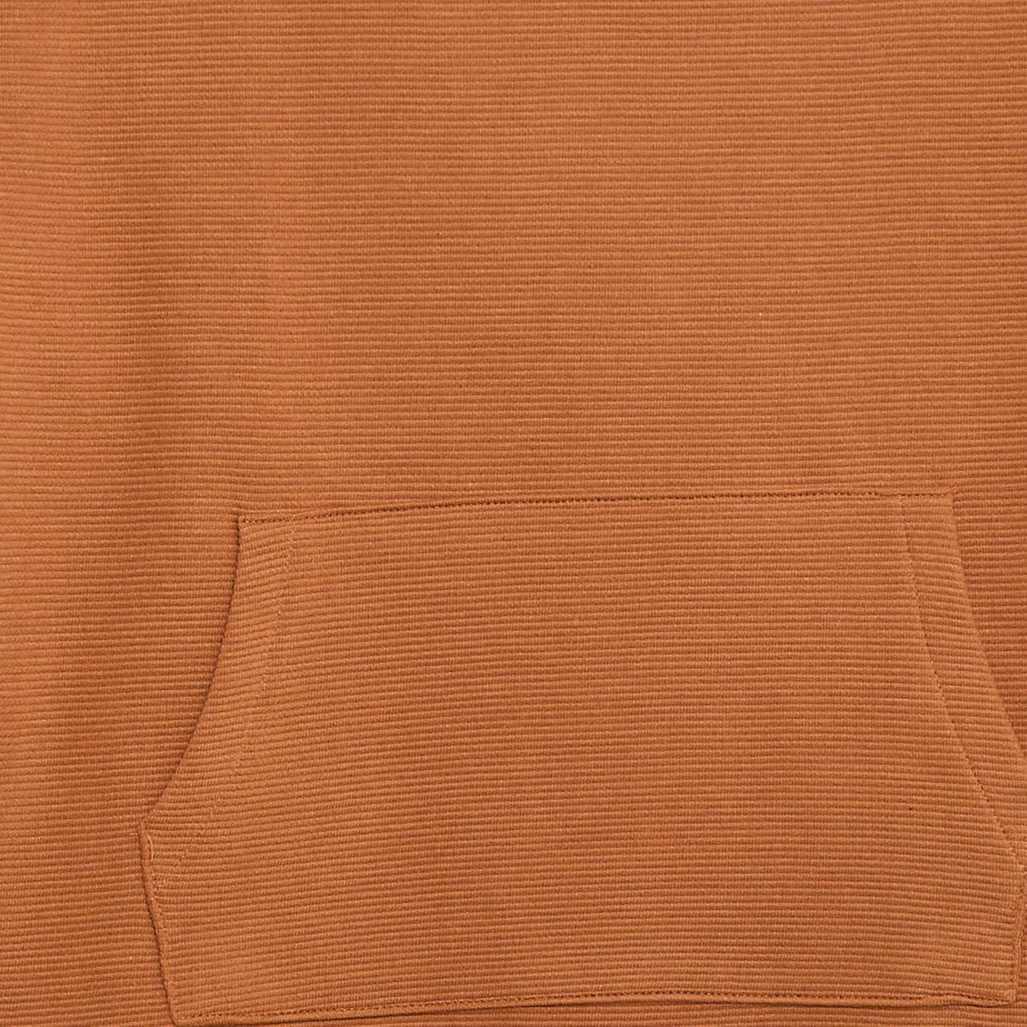 Camiseta con bolsillo canguro en malla otomana MARRON