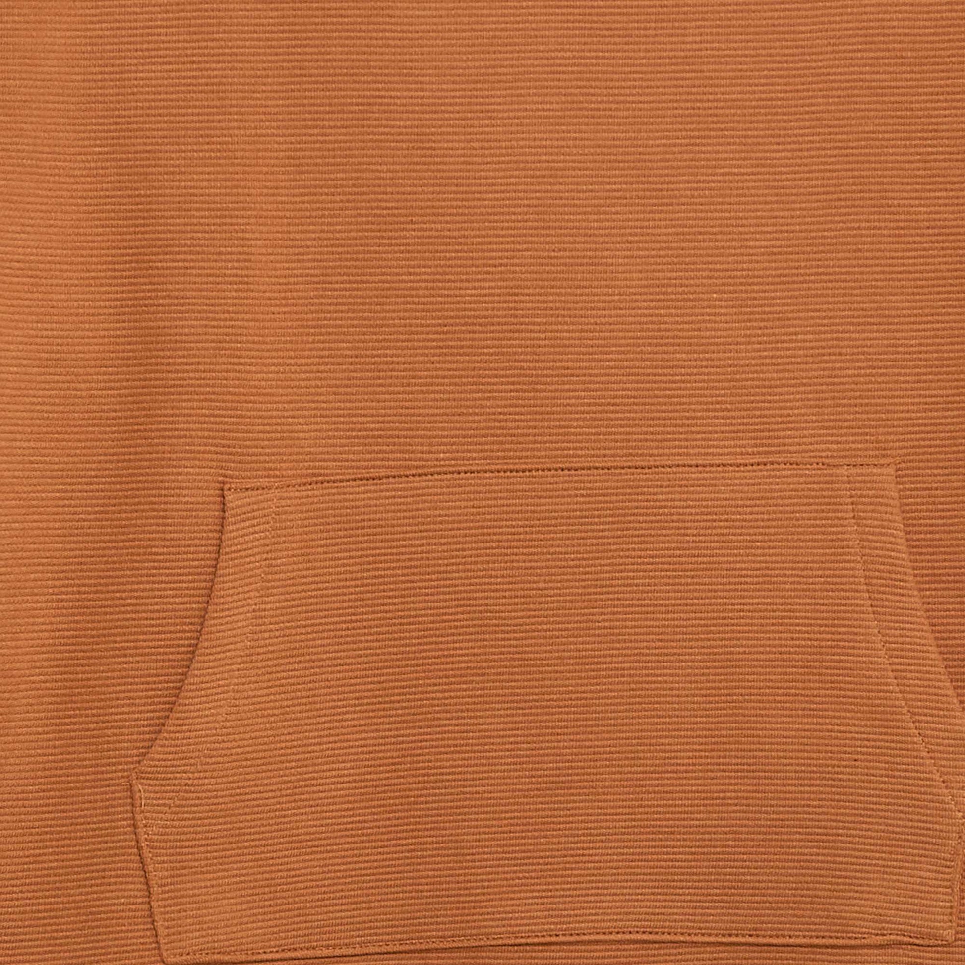 Camiseta con bolsillo canguro en malla otomana MARRON