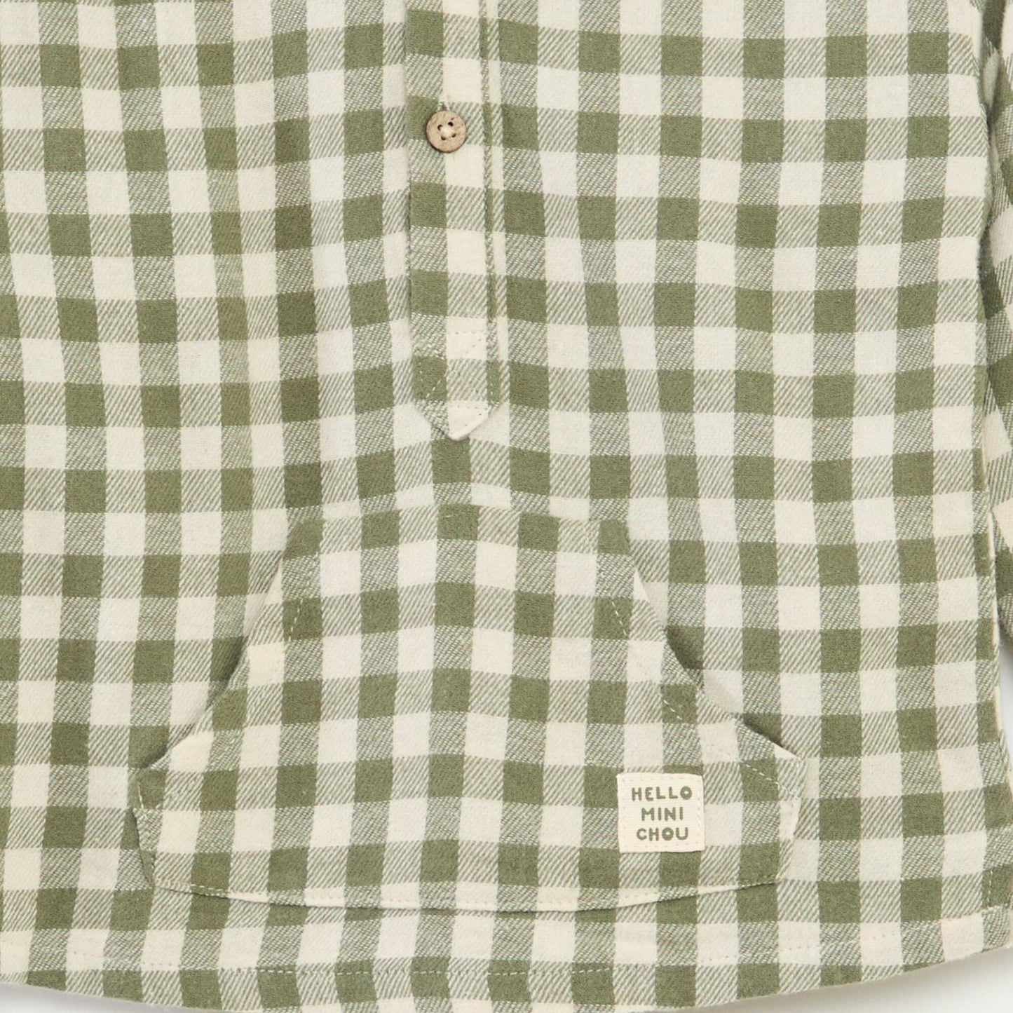Camisa con capucha y bolsillo tipo canguro KAKI