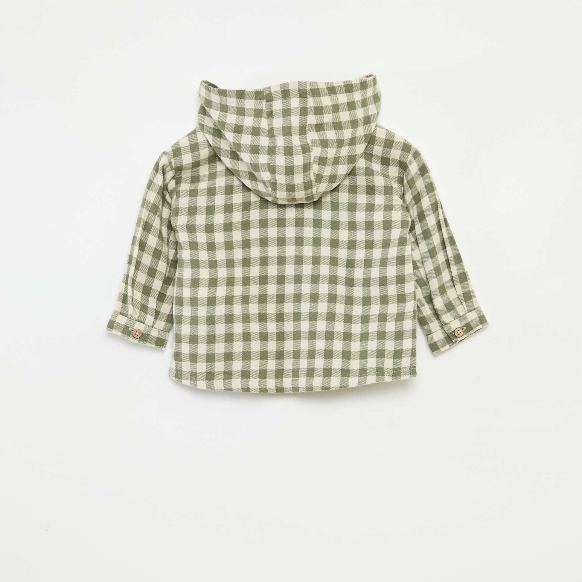 Camisa con capucha y bolsillo tipo canguro KAKI