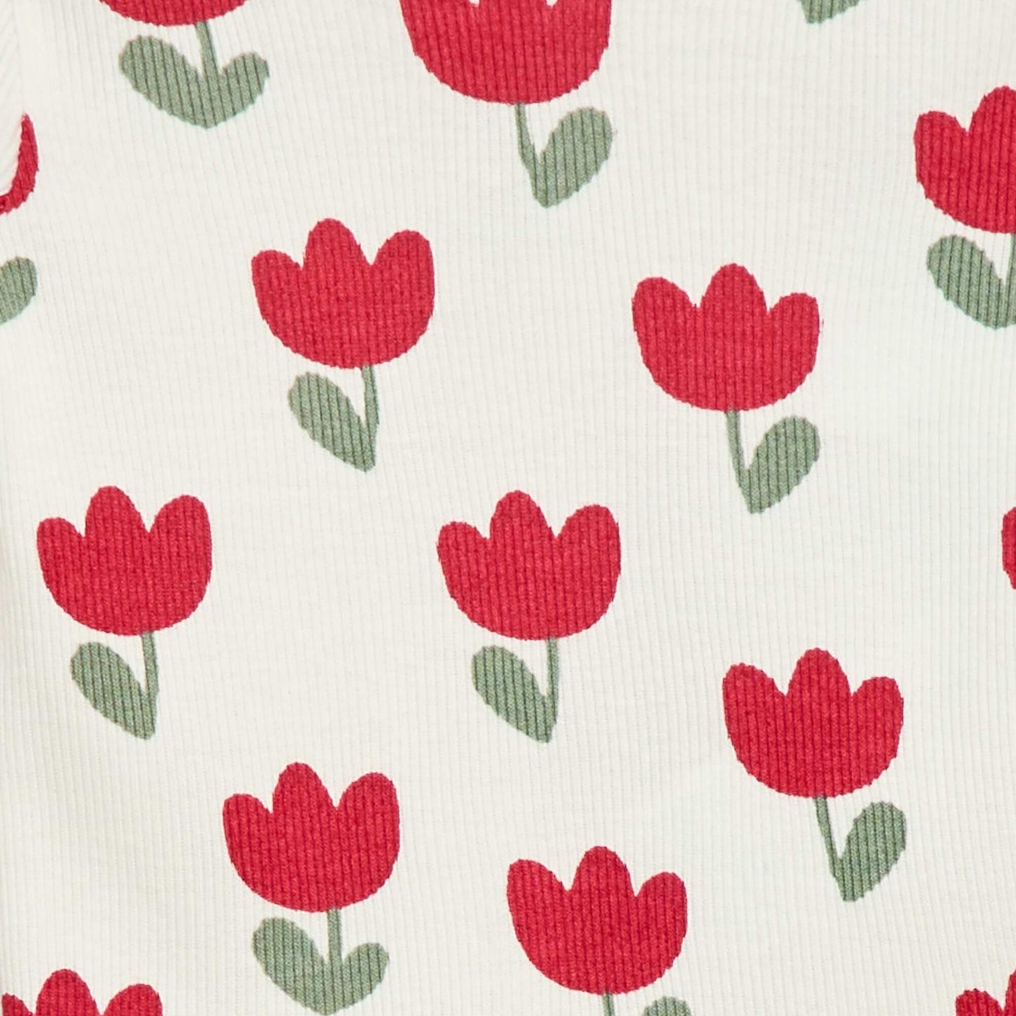 Camiseta de canalé con cuello ondulado BLANCO