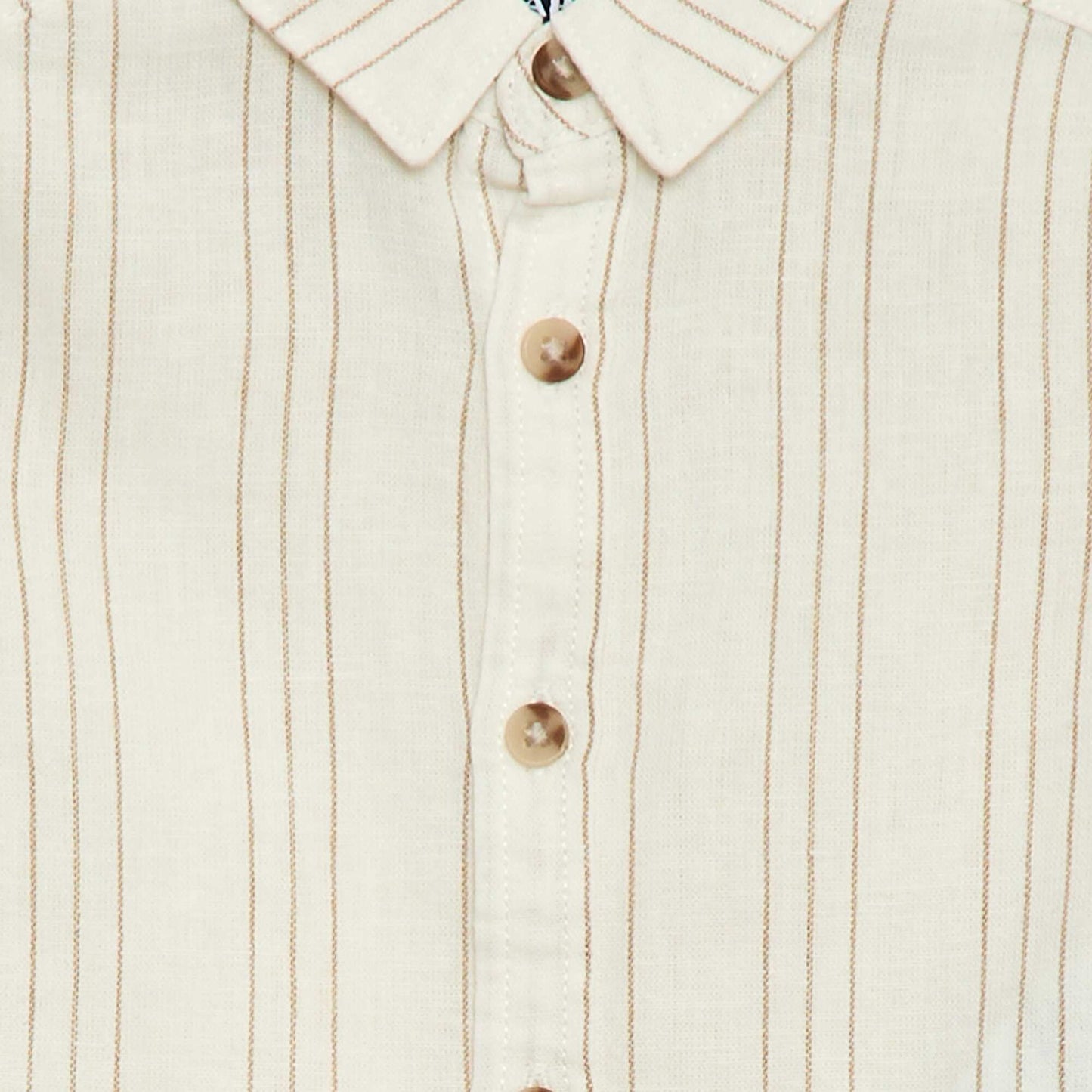 Camisa de rayas de lino y algodón BLANCO