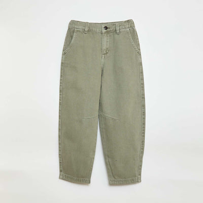 Pantalón jean / jean corte globo ancho VERDE