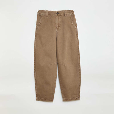 Pantalón jean / jean corte globo amplio BEIGE