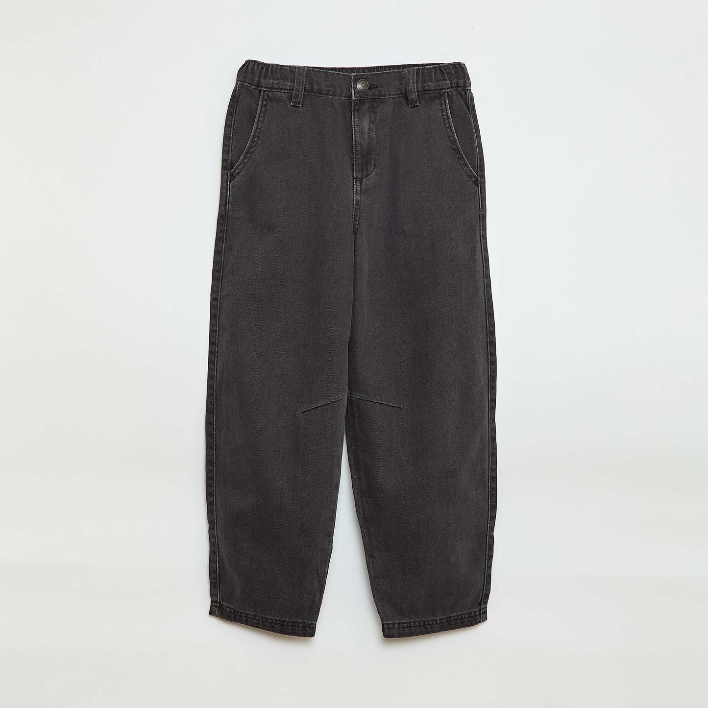 Pantalón jean / jean corte globo ancho NEGRO