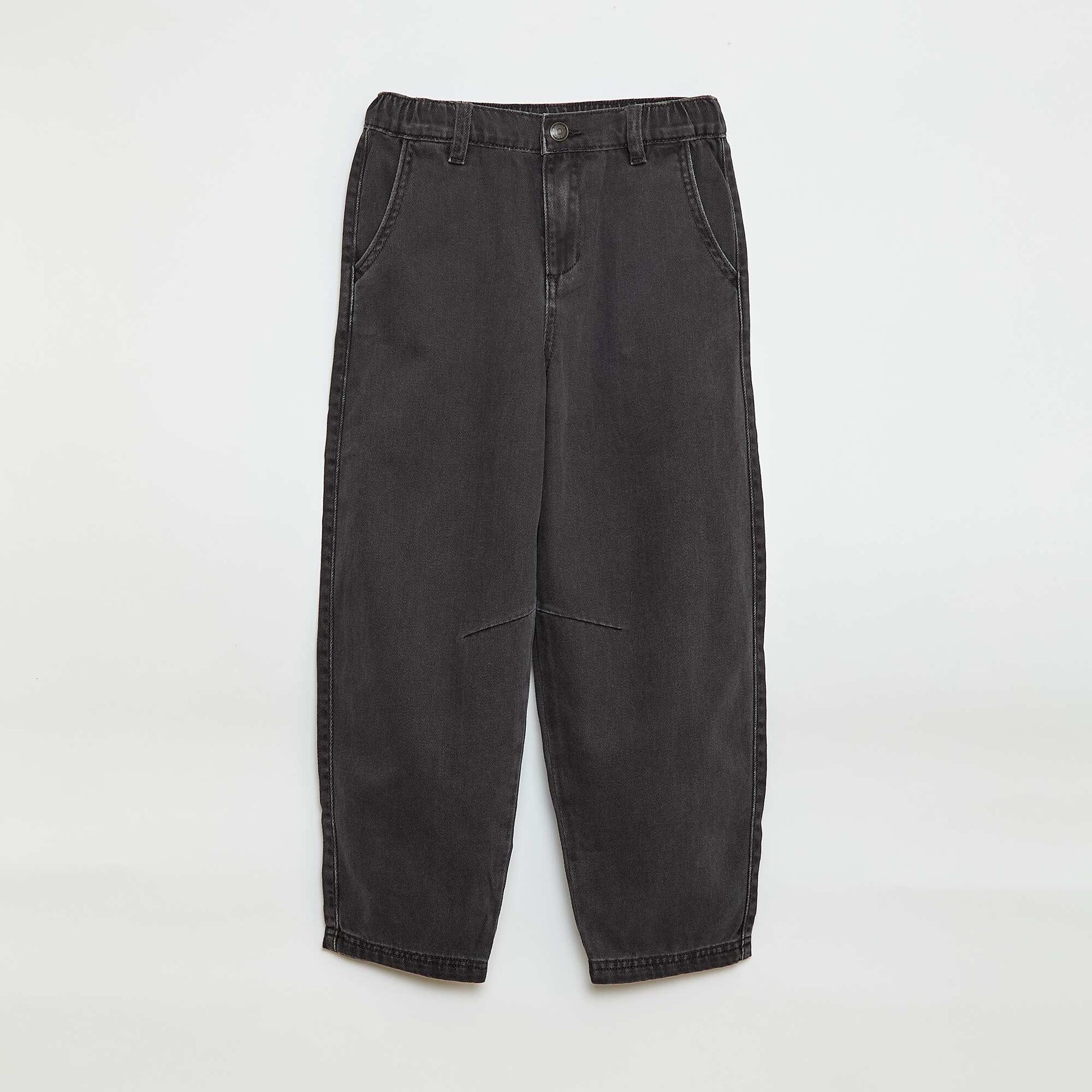 Pantalón jean / jean corte globo ancho NEGRO