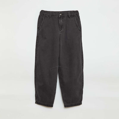 Pantalón jean / jean corte globo ancho NEGRO