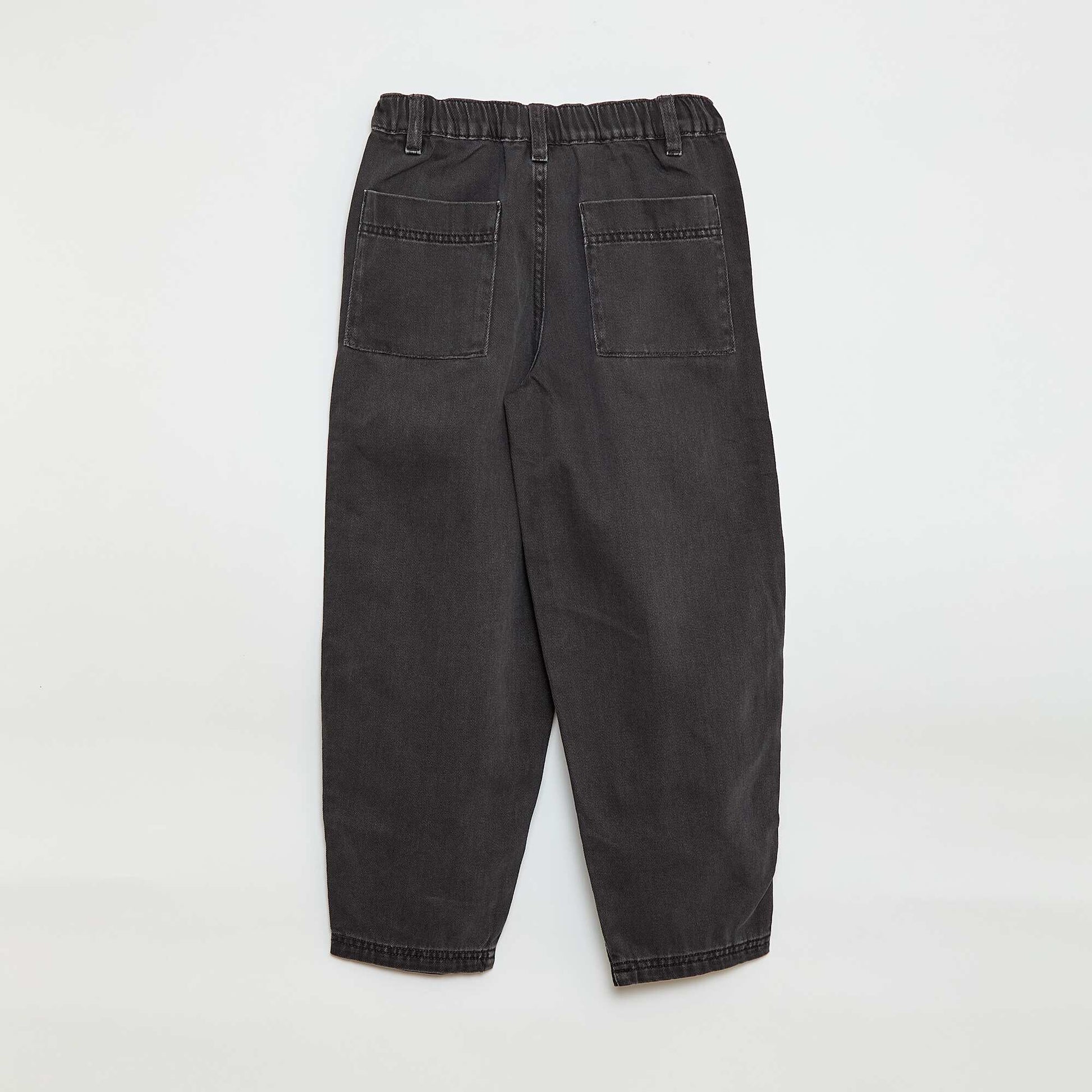 Pantalón jean / jean corte globo ancho NEGRO