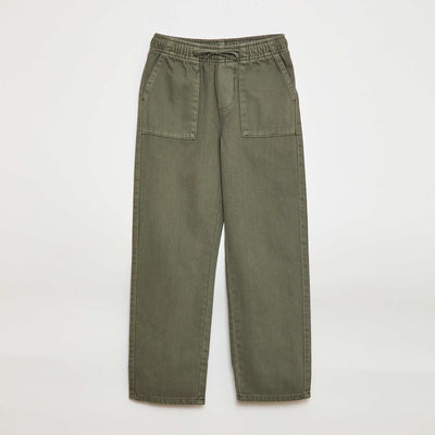 Jogger con cintura elástica y cordón ajustable VERDE