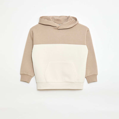 Buzo con capucha tipo canguro BEIGE