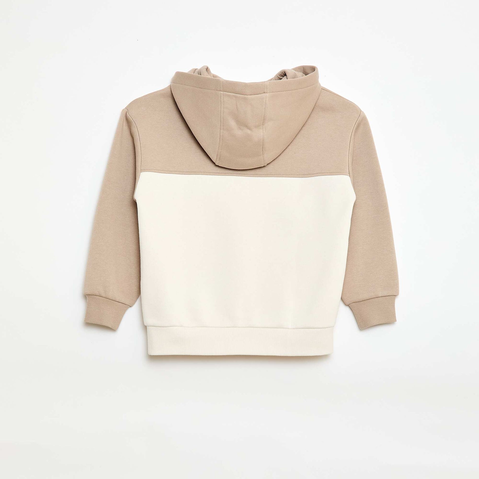 Buzo con capucha tipo canguro BEIGE