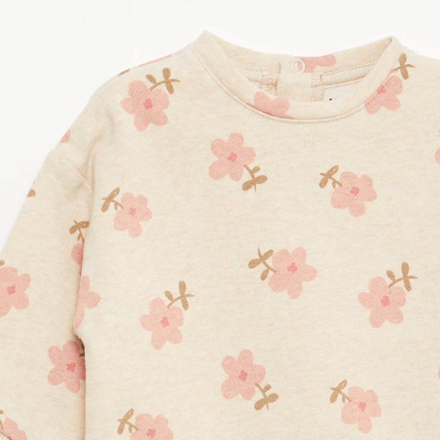 Buzo de felpa con estampado BEIGE