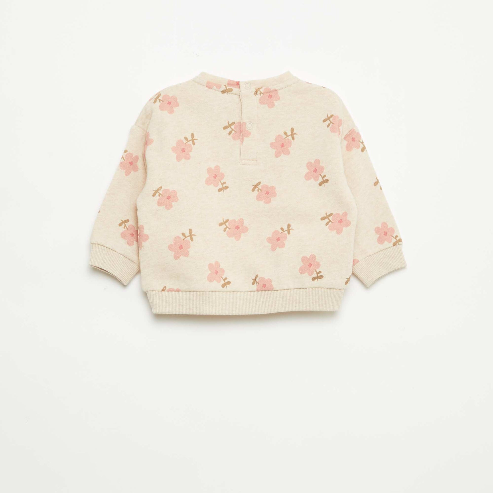 Buzo de felpa con estampado BEIGE
