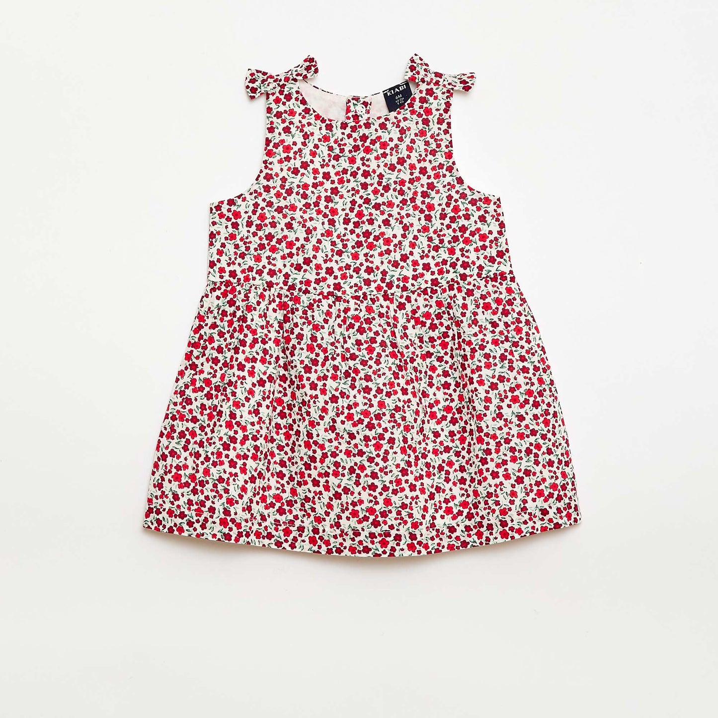 Vestido corte evasé sin mangas ROJO