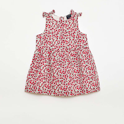 Vestido corte evasé sin mangas ROJO