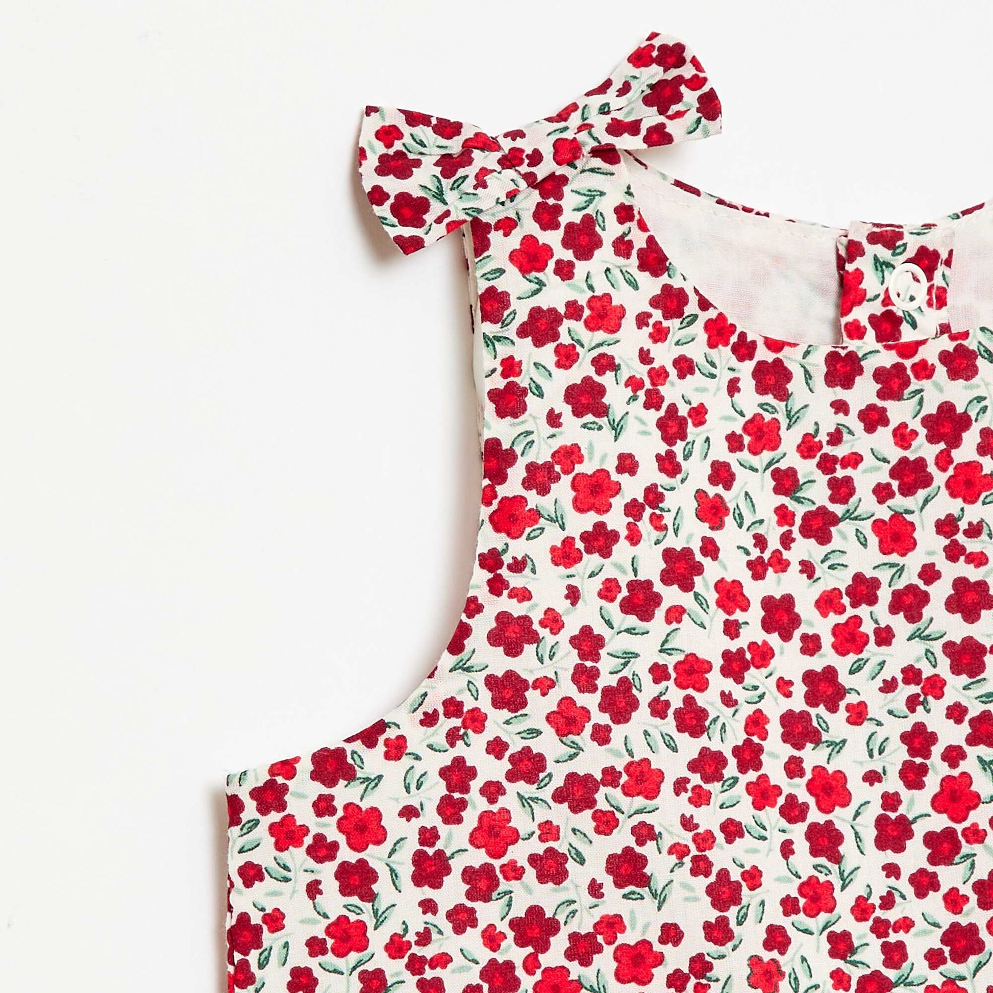 Vestido corte evasé sin mangas ROJO