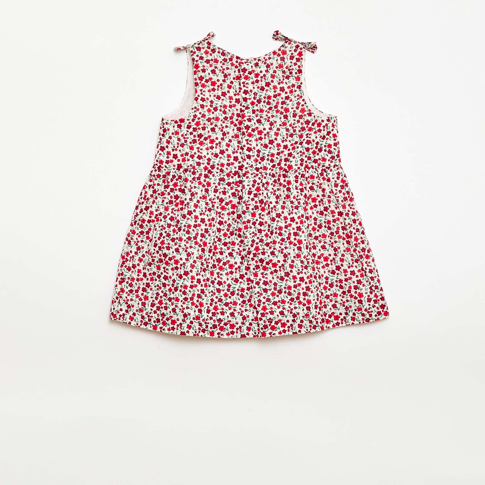 Vestido corte evasé sin mangas ROJO