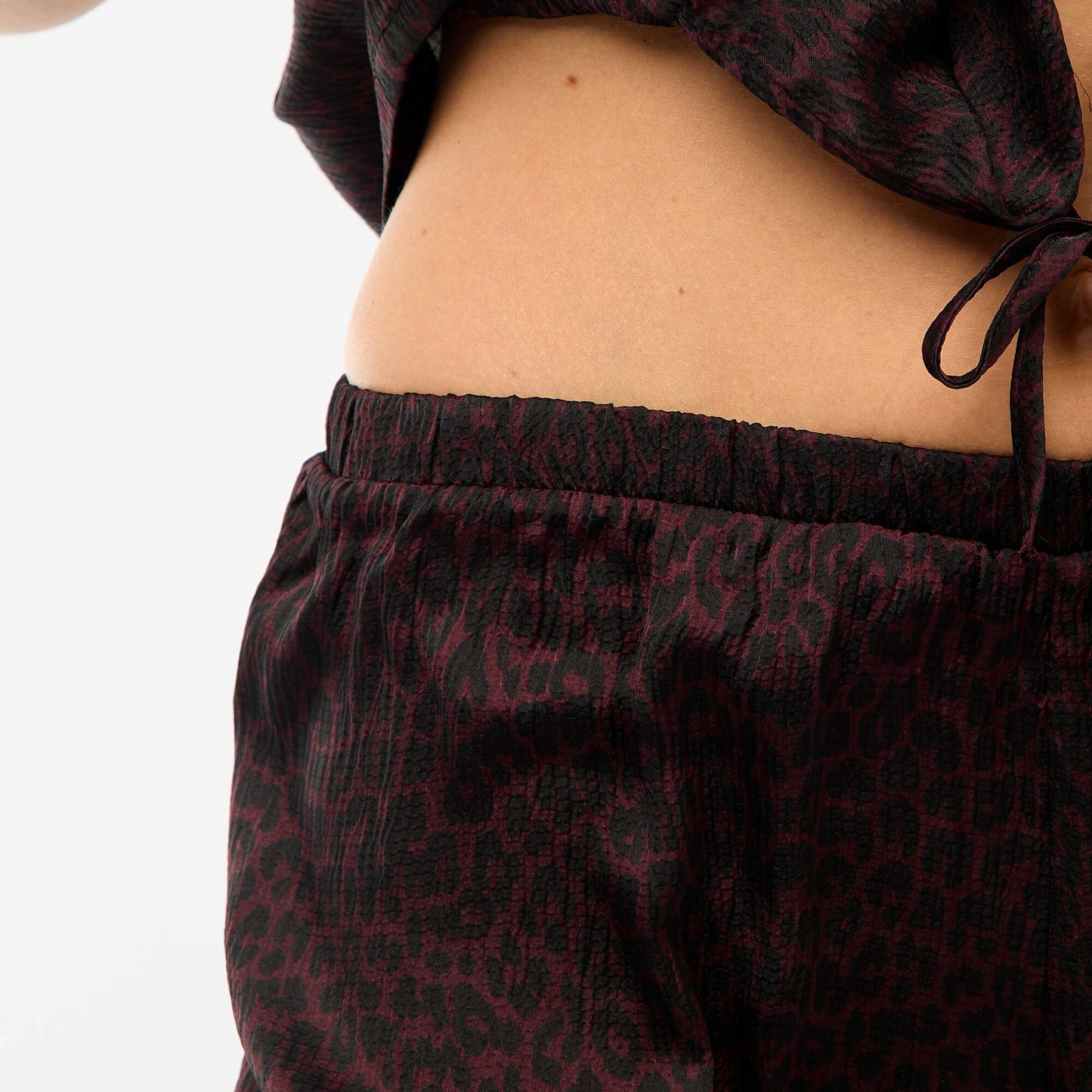 Pijama de 2 piezas en malla crepé ROJO