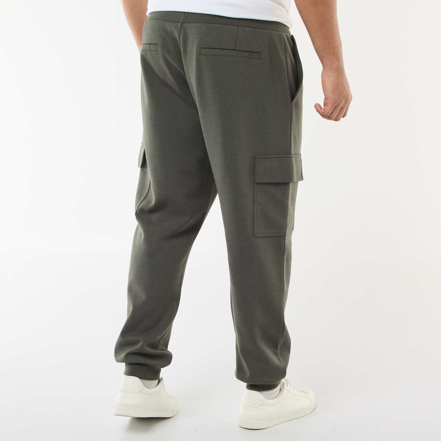 Pantalón bajo ajustado en algodón liso KAKI