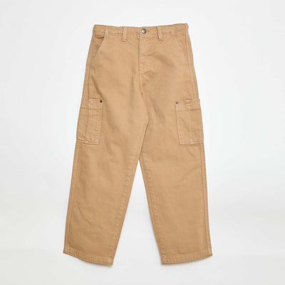 Pantalón multipoches liso BEIGE