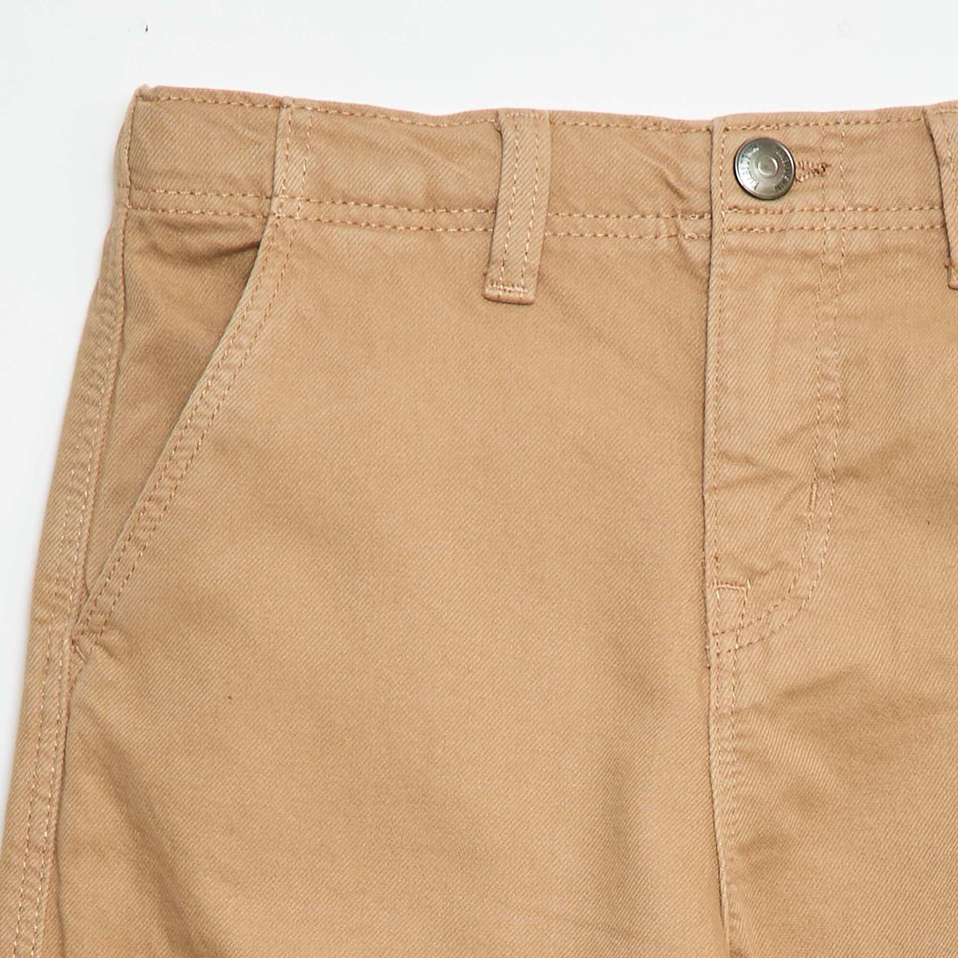 Pantalón multipoches liso BEIGE