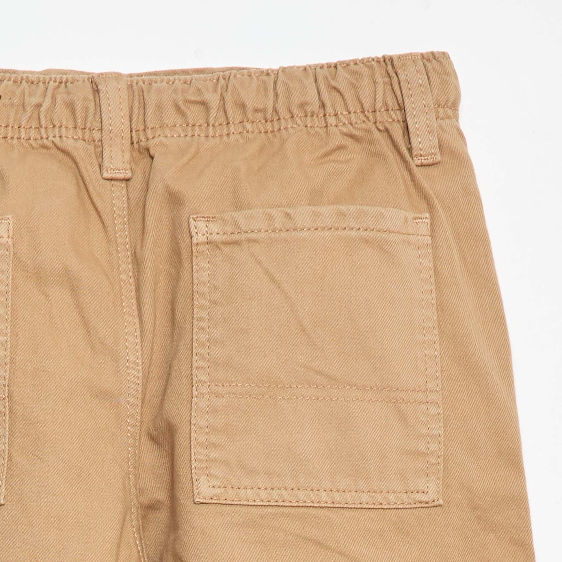 Pantalón multipoches liso BEIGE