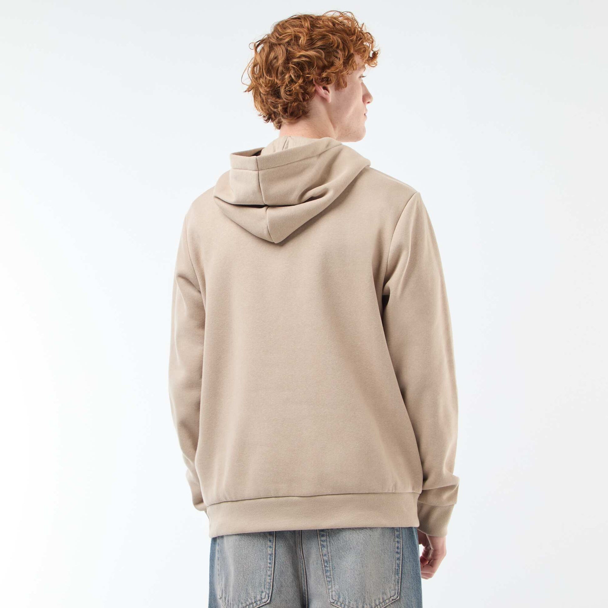 Buzo de felpa con estampado BEIGE