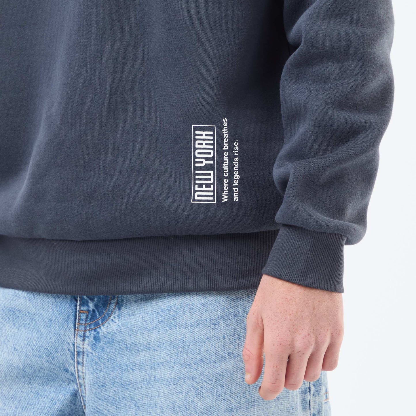 Buzo de felpa con estampado AZUL