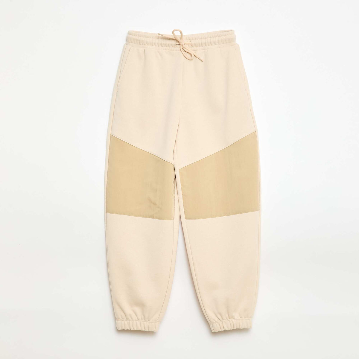 Pantalón de chándal bimateria BEIGE