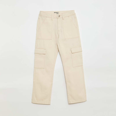 Pantalón jean multibolsillos BLANCO