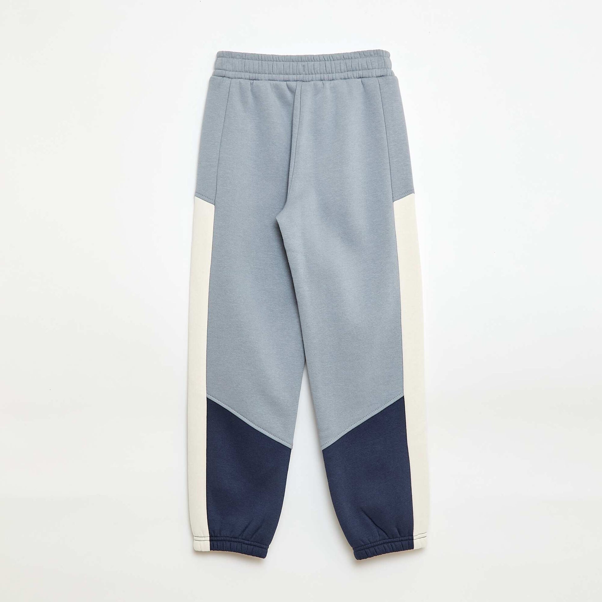 Pantalón de chándal de felpa con bloques de color AZUL