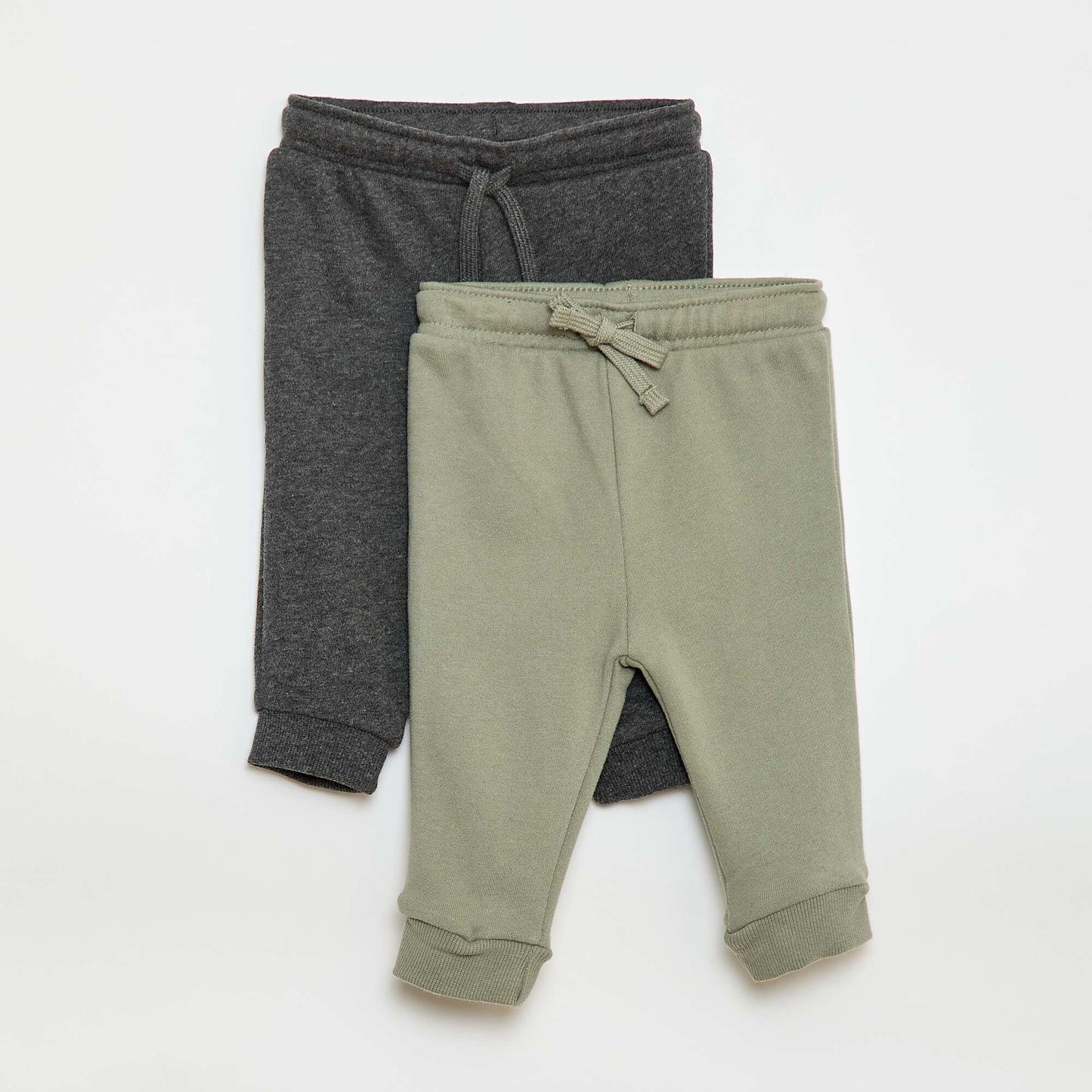 Lote de 2 pantalones de jogging en felpa francesa VERDE