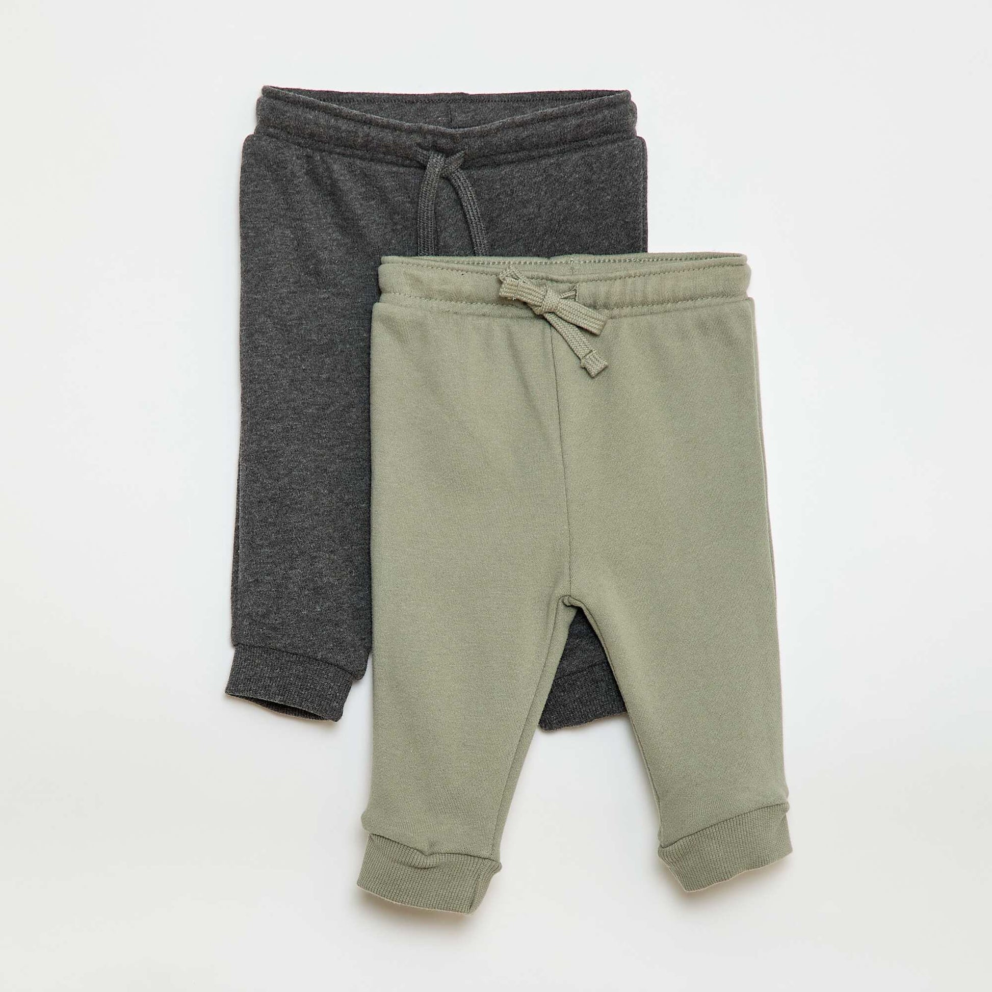 Lote de 2 pantalones de jogging en felpa francesa VERDE