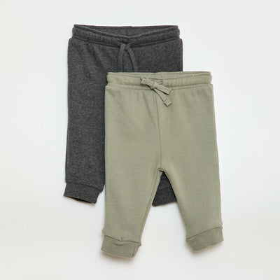 Lote de 2 pantalones de jogging en felpa francesa VERDE