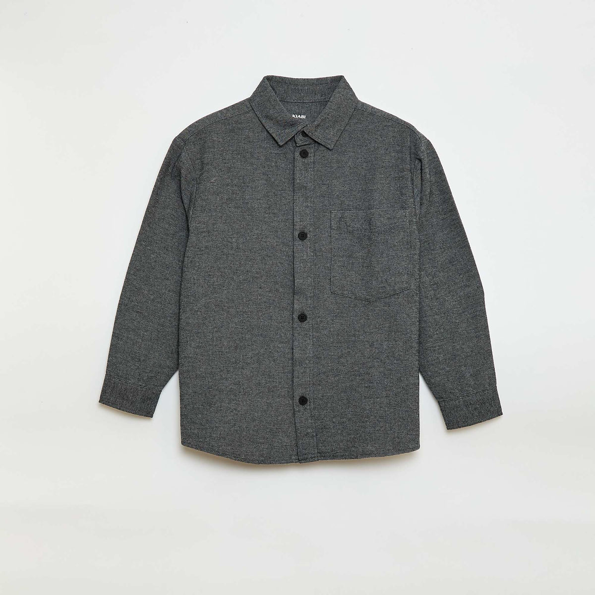 Camisa de franela lisa GRIS