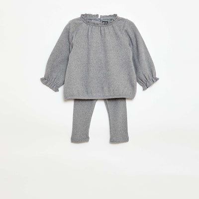 Conjunto de 2 piezas de punto GRIS