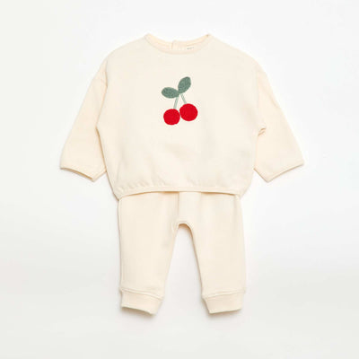 Conjunto buzo + pantalón de chándal fantasía BLANCO