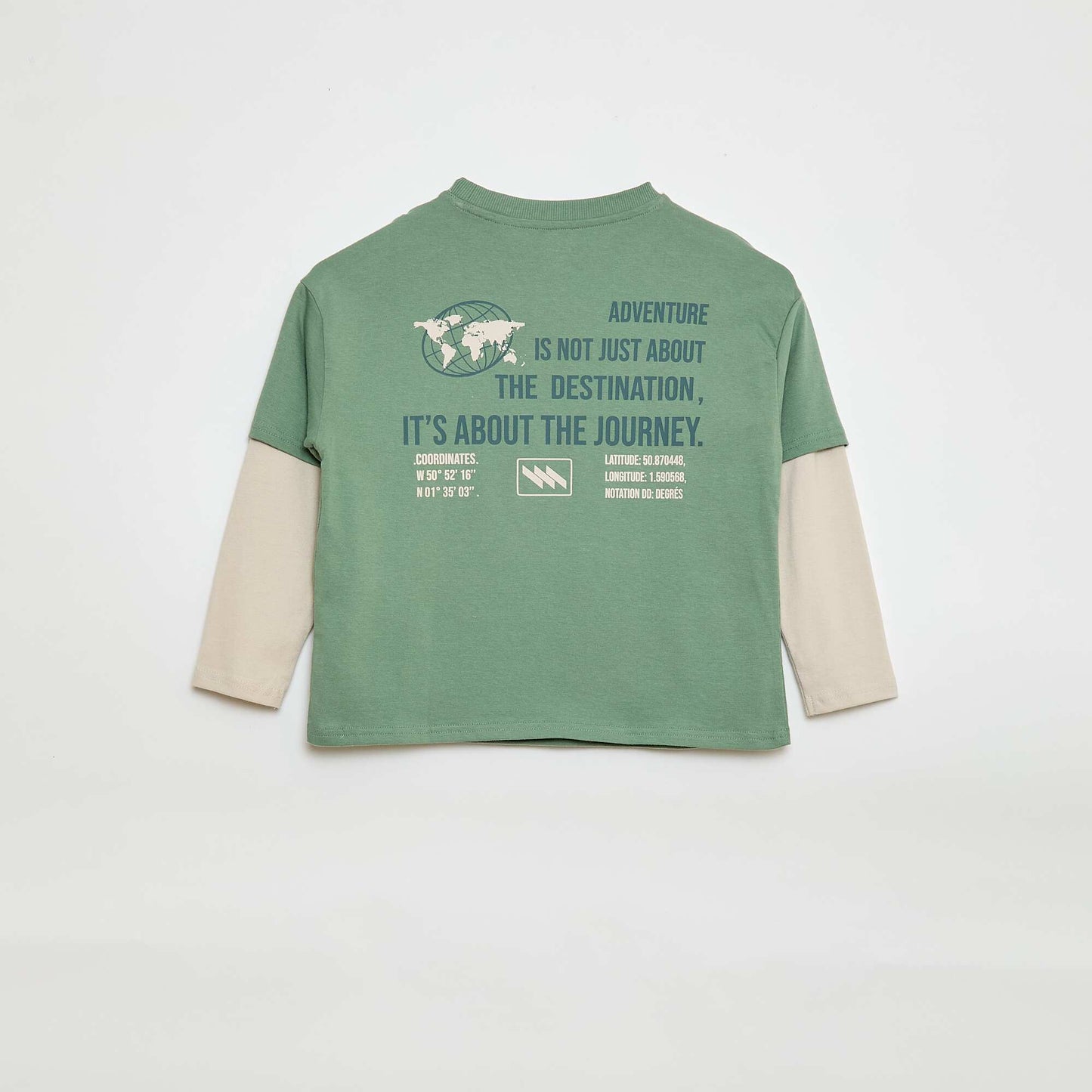 Camiseta efecto 2 en 1 de manga larga AZUL