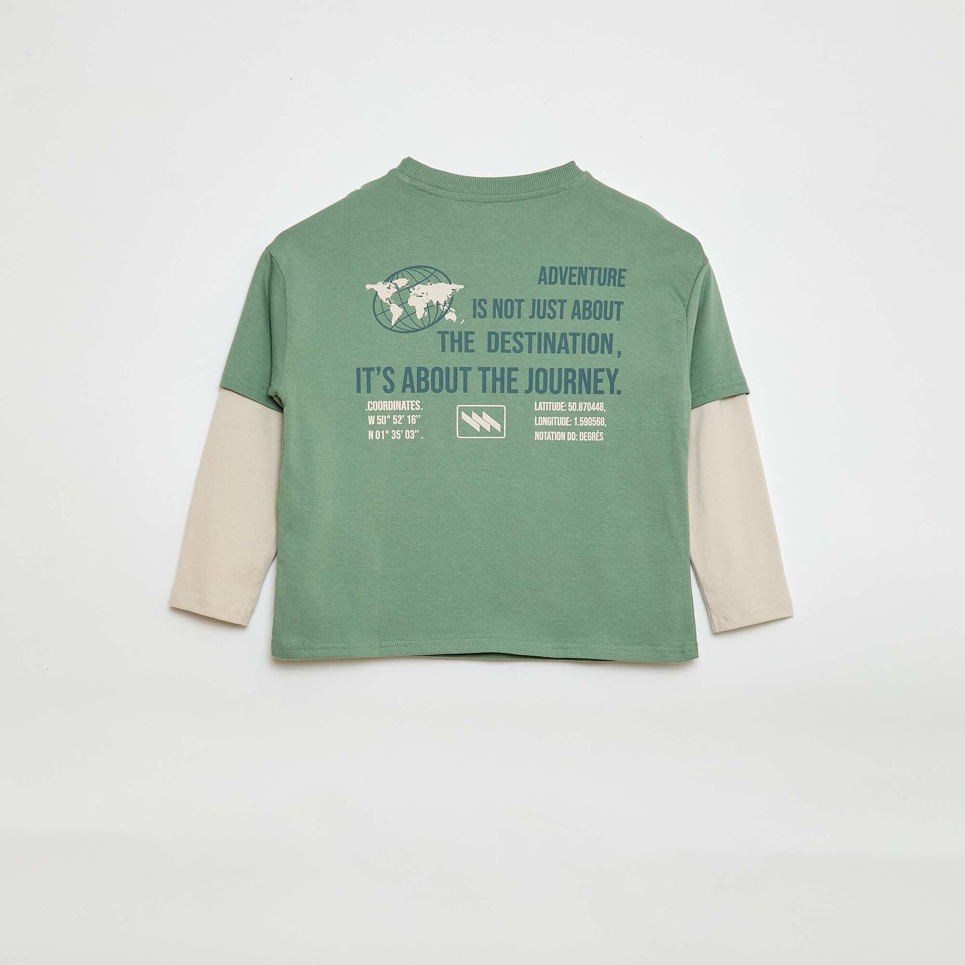 Camiseta efecto 2 en 1 de manga larga AZUL