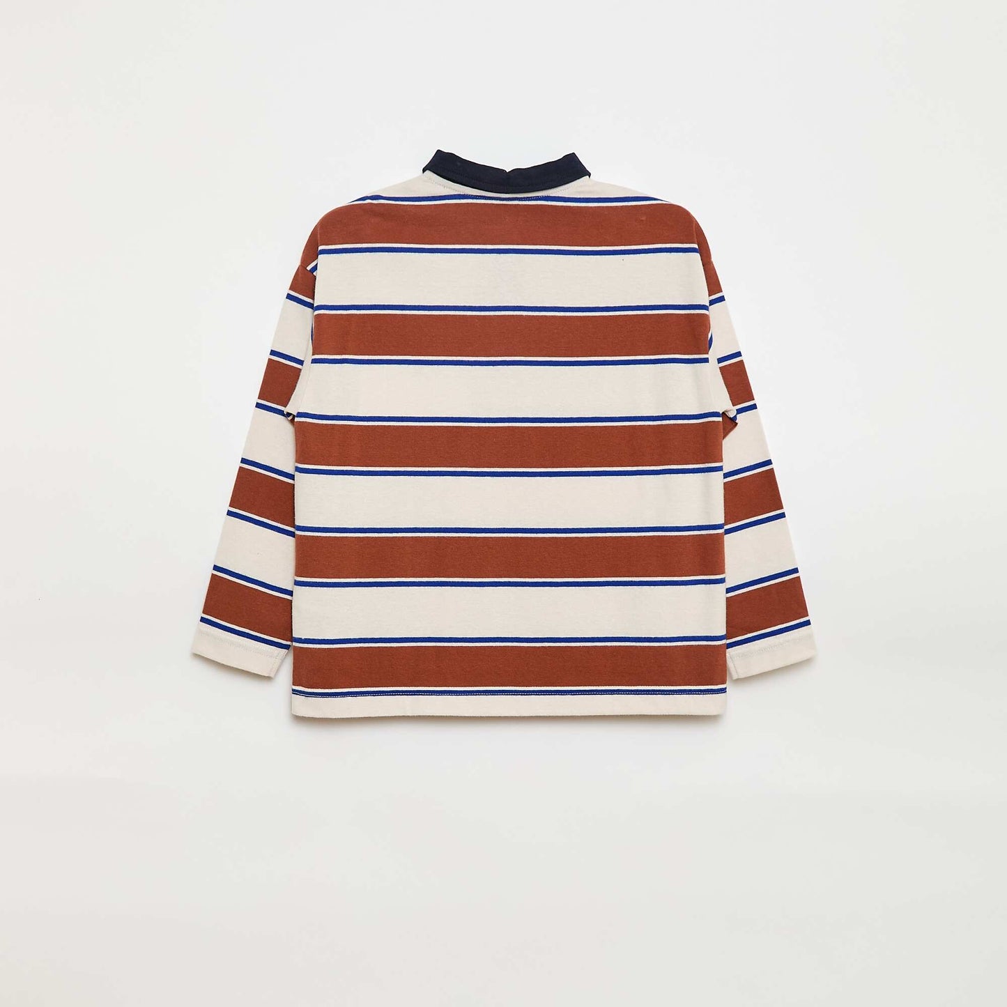 Remera de rayas de punto sweater de manga larga BEIGE
