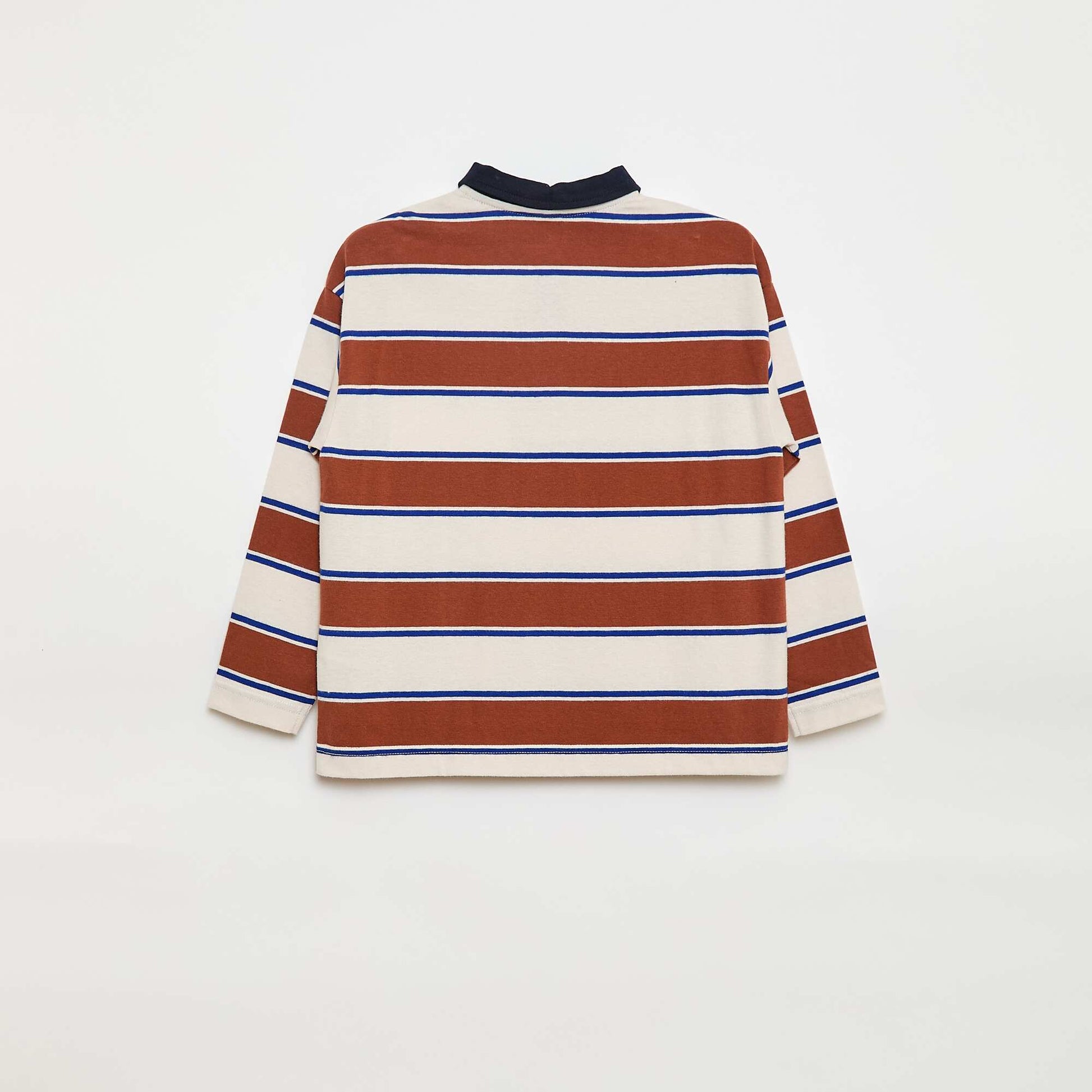 Remera de rayas de punto sweater de manga larga BEIGE