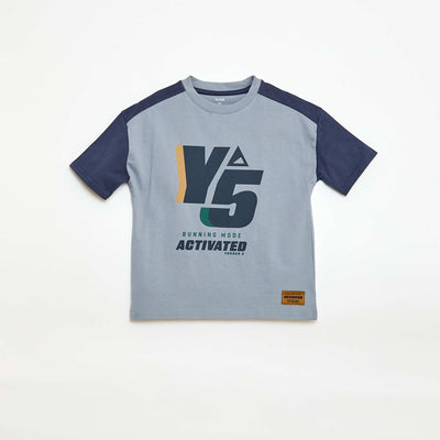 Camiseta oversize color block AZUL