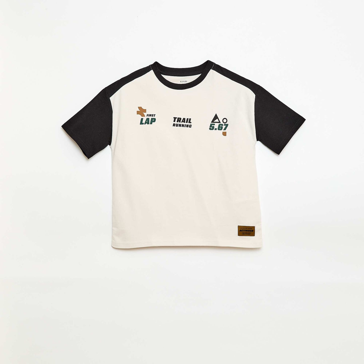 Camiseta oversize color block BLANCO