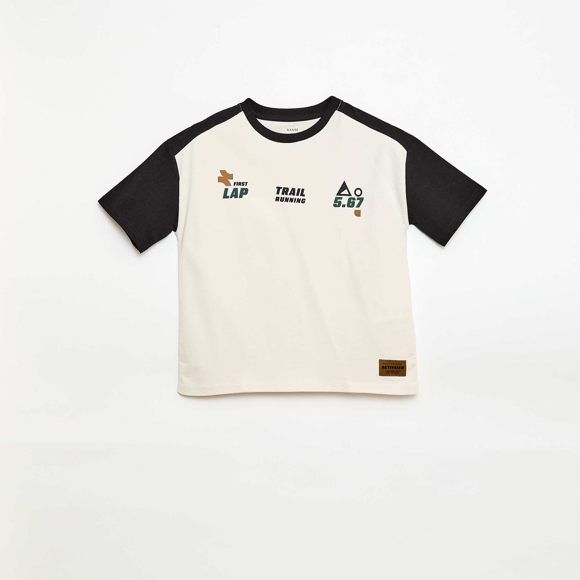 Camiseta oversize color block BLANCO