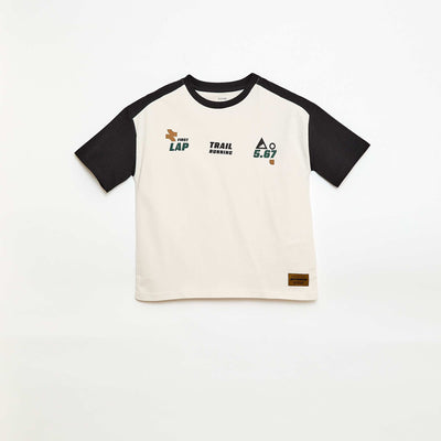 Camiseta oversize color block BLANCO