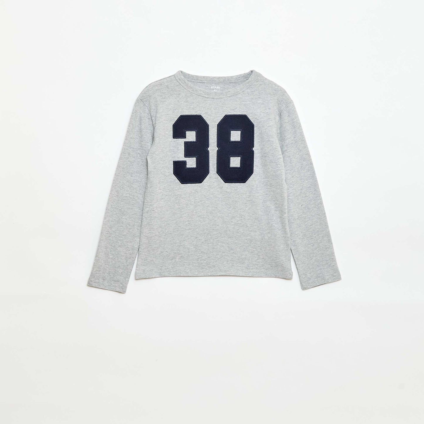 Camiseta estampada con diseño original de manga larga GRIS